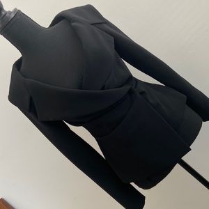 Donna Karan New York Black Jacket Portrait Collar EUC